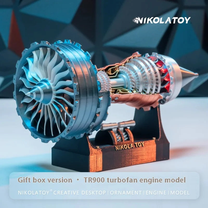 Nikolatoy Rrtrent 900 Aircraft Turbofan Engine Model Speed Control Tail Flame Lamp Effect Vortex Jet Desktop Ornament