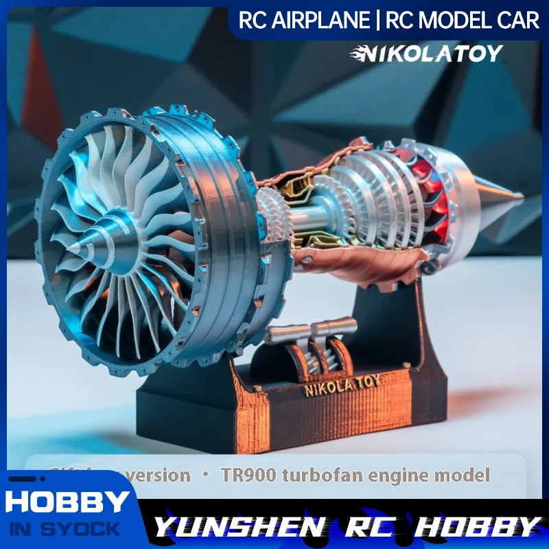 Nikolatoy Rrtrent 900 Aircraft Turbofan Engine Model Speed Control Tail Flame Lamp Effect Vortex Jet Desktop Ornament