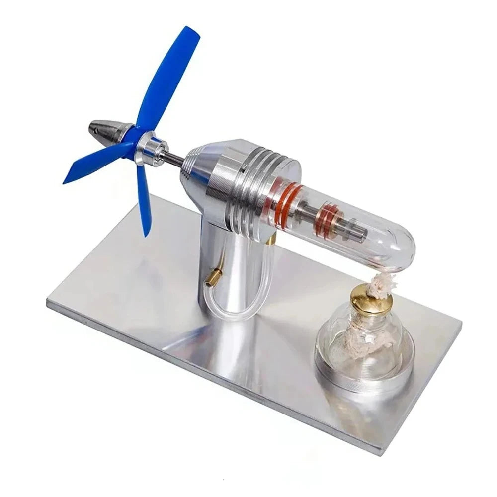 Stirling Fan Engine Model Metal Material Steam Physics Science Experiment Engine Educational Model Toy