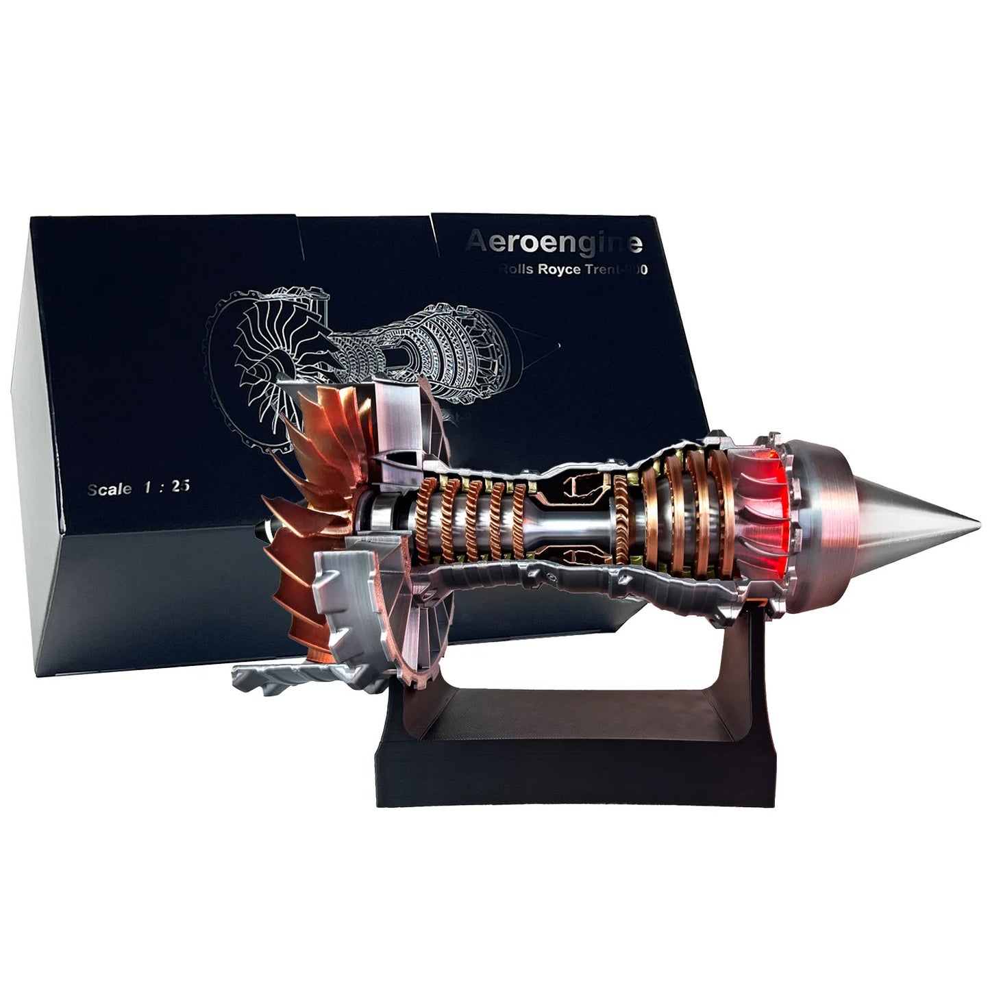 Aircraft engine model can start aircraft turbine engine assembly toy ornament, children's birthday gift