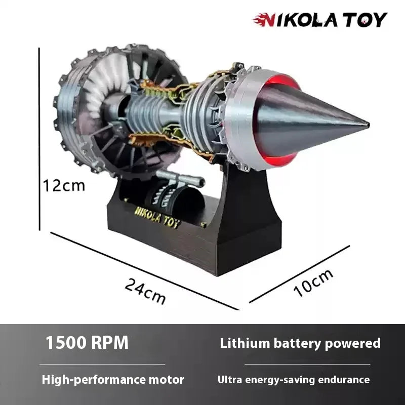 Nikolatoy Rrtrent 900 Aircraft Turbofan Engine Model Speed Control Tail Flame Lamp Effect Vortex Jet Desktop Ornament