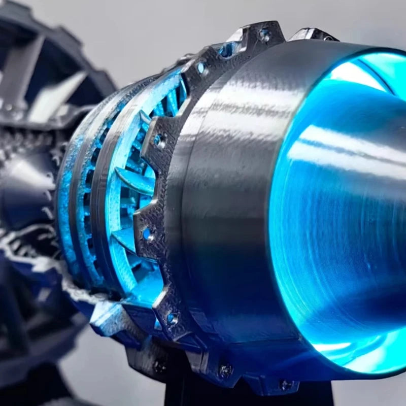 New Aircraft Engine Assembly Model Turbofan Engine Adjustable Speed Model Desktop Gift Ornaments USB with Light