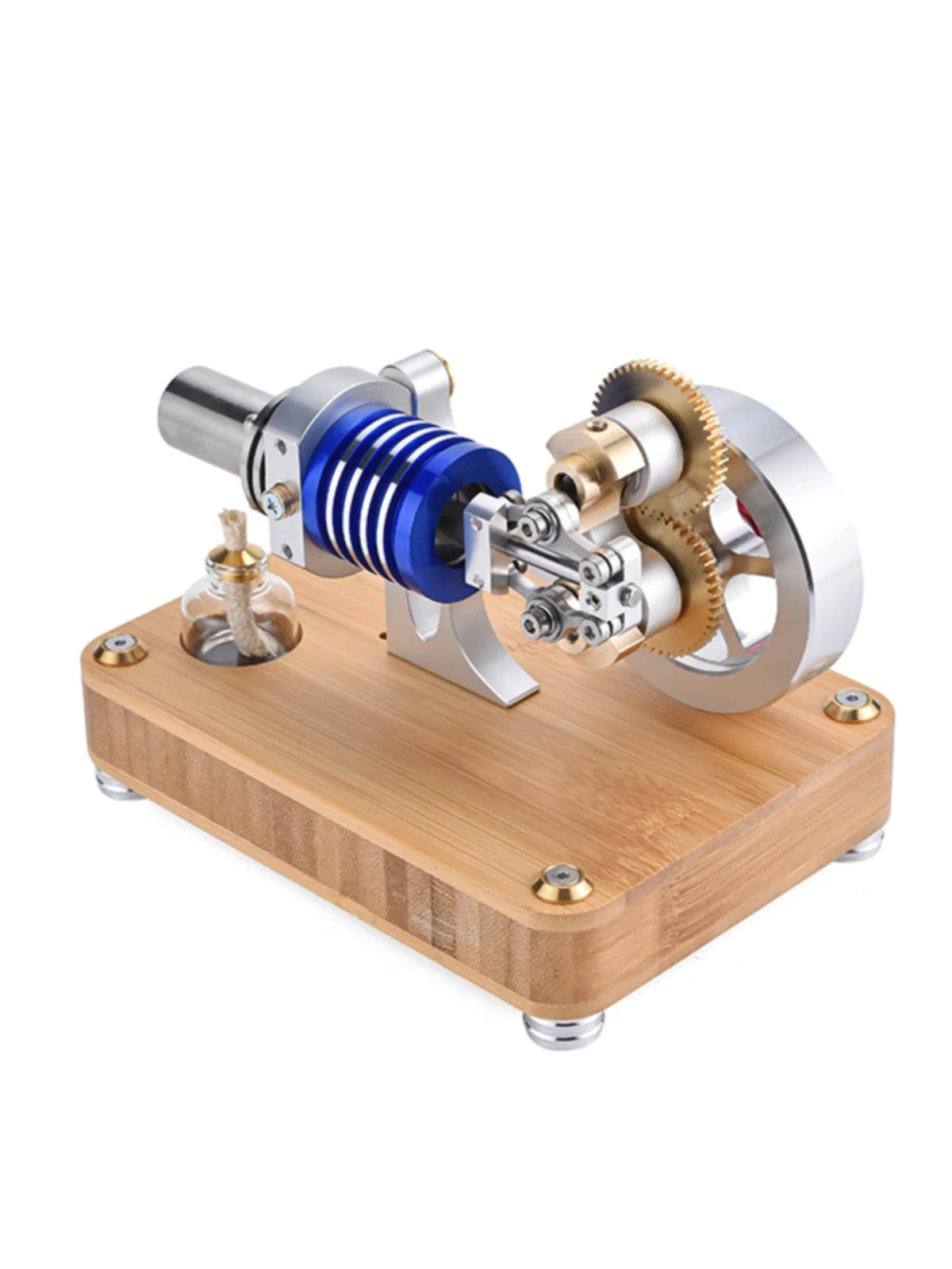 Geared Coaxial Stirling Engine Precision Piston Metal Engine Model Kit Science and Education Physics Experiment Toy - M20-TZ-01