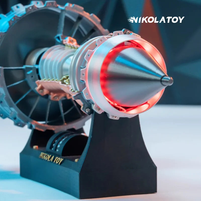 Nikolatoy Rrtrent 900 Aircraft Turbofan Engine Model Speed Control Tail Flame Lamp Effect Vortex Jet Desktop Ornament