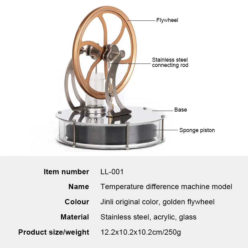 Cryogenic Stirling Engine Model Puzzle Toys Children Adult DIY Experimental Temperature Differential Machine Stirling Engine