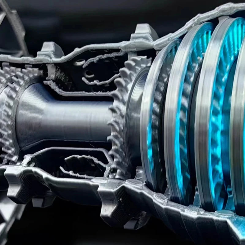 New Aircraft Engine Assembly Model Turbofan Engine Adjustable Speed Model Desktop Gift Ornaments USB with Light