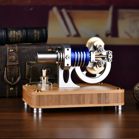 Geared Coaxial Stirling Engine Precision Piston Metal Engine Model Kit Science and Education Physics Experiment Toy - M20-TZ-01