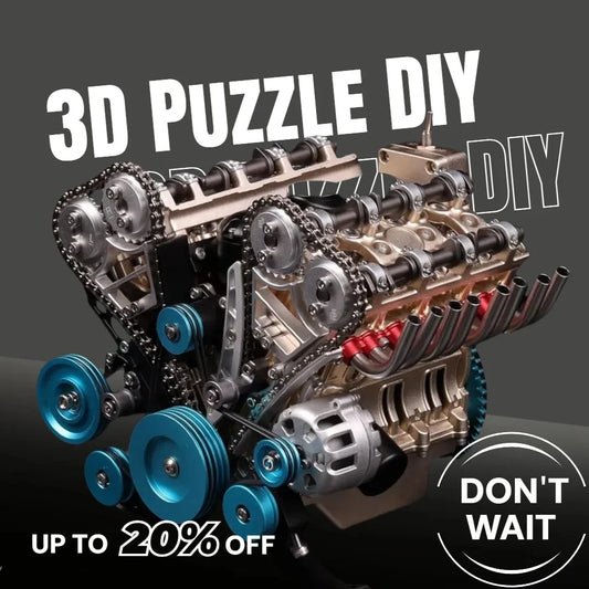 500+PCS DIY V8 Mechanical Metal Assembly Car Engine Model Kit Enhance Hands-On Ability Mechanical Ornaments Decoration gift