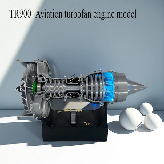 New Aircraft Engine Assembly Model Turbofan Engine Adjustable Speed Model Desktop Gift Ornaments USB with Light