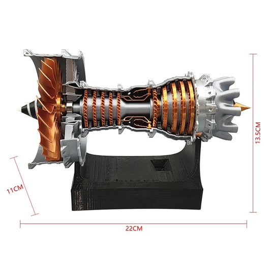 8.7" TR900 Turbofan Aircraft Engine 3D Printing Model Mini Turbo Fan Engine Assemble Aircraft Engine Model
